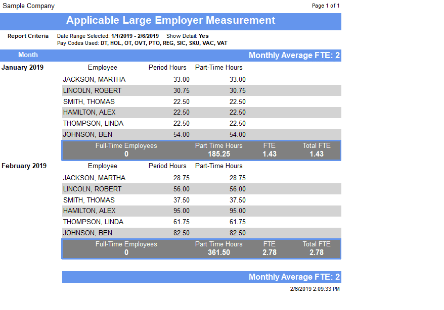 aca reporting