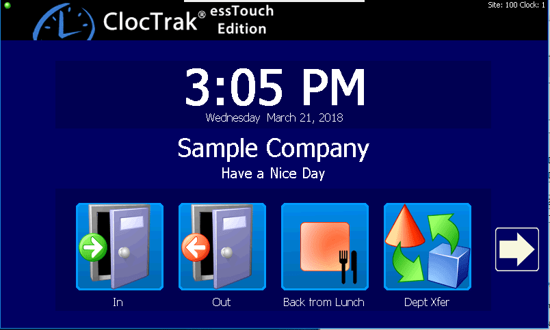 essTouch main display
