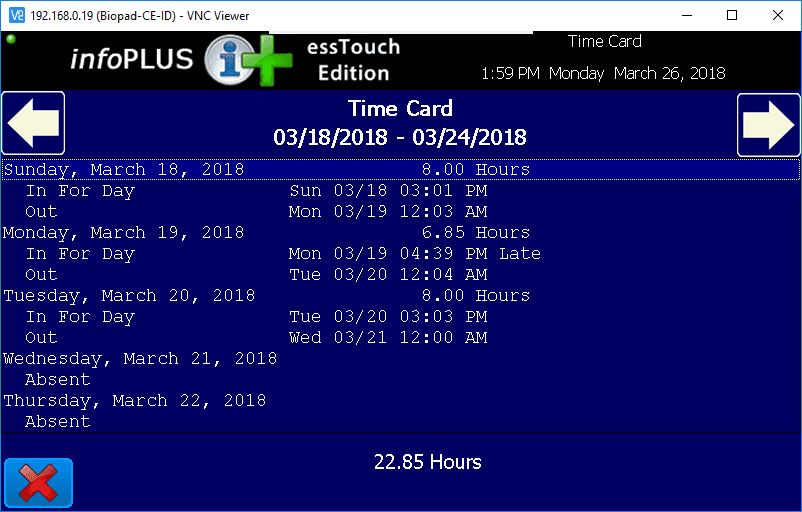 time card lookup
